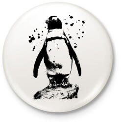 printfashion pingvin rajz - Kitűző, hűtőmágnes - Fehér (3084139)