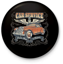 printfashion Vintage narancssárga és fekete kupé - Kitűző, hűtőmágnes - Fekete (4633662)