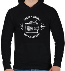 printfashion Hagyd a tojást - Férfi kapucnis pulóver - Fekete (15753537)