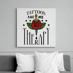 printfashion Tattoos are my therapy - Vászonkép - Fehér (12604903)