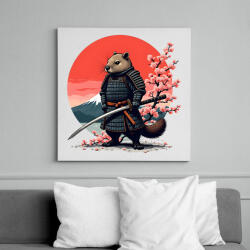 printfashion Samurai bober - Vászonkép - Fehér (16511206)