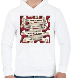 printfashion Uniform - Férfi kapucnis pulóver - Fehér (4670857)