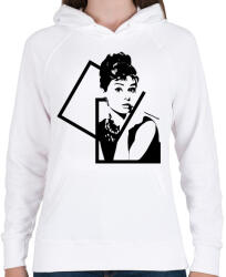printfashion Audrey Hepburn - Női kapucnis pulóver - Fehér (501903)