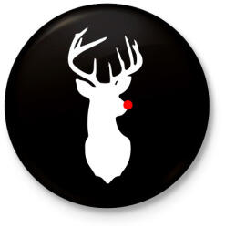 printfashion Minimal Rudolf - Kitűző, hűtőmágnes - Fekete (3095533)