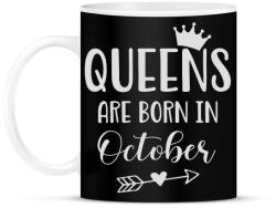 printfashion QUEENS are born in October - Bögre - Fekete (5500958)