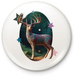 printfashion Szarvas - Kitűző, hűtőmágnes - Fehér (14797393)