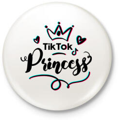 printfashion Tik Tok Princess - Kitűző, hűtőmágnes - Fehér (4186901)