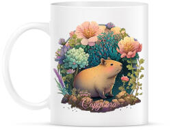 printfashion Virágos capybara - Bögre - Fehér (13599426)