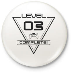 printfashion level-complete-03-gray - Kitűző, hűtőmágnes - Fehér (3078187)