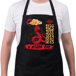 printfashion A kígyó éve - Kötény - Fekete (7615660)