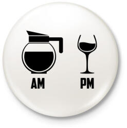 printfashion Reggel - Este fekete - Kitűző, hűtőmágnes - Fehér (3077737)