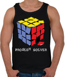 printfashion Rubik kocka egyszerűen - Férfi atléta - Fekete (1845648)