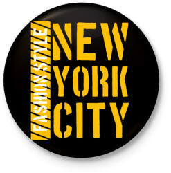 printfashion New York City - Kitűző, hűtőmágnes - Fekete (4386560)