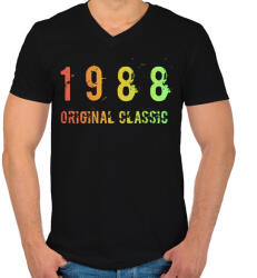 printfashion 1988 - Férfi V-nyakú póló - Fekete (4563983)