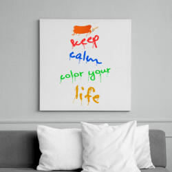 printfashion keep calm color your life - Vászonkép - Fehér (6628932)