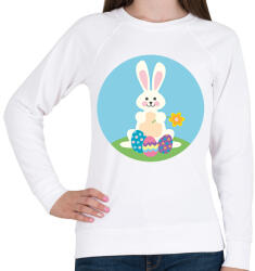 printfashion Húsvéti nyúl - Női pulóver - Fehér (13172642)