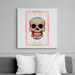 printfashion Mosolygó koponya - Vászonkép - Fehér (6619982)