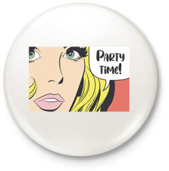 printfashion Party time! - Pop art - Kitűző, hűtőmágnes - Fehér (7103235)