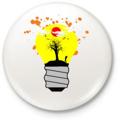 printfashion világ a villanykörtében - Kitűző, hűtőmágnes - Fehér (3080541)