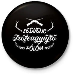 printfashion Trófeagyűjtő póló - Kitűző, hűtőmágnes - Fekete (7493456)