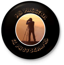 printfashion szenvedélyem a fényképezés - Kitűző, hűtőmágnes - Fekete (3099042)