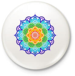 printfashion Csakrák harmóniája mandala - Kitűző, hűtőmágnes - Fehér (14118927)