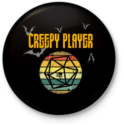 printfashion Creepy player - Kitűző, hűtőmágnes - Fekete (5435407)