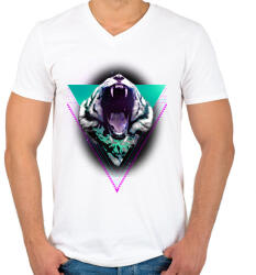 printfashion The master of the universe - Férfi V-nyakú póló - Fehér (237503)