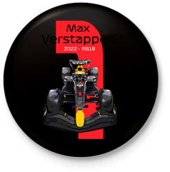 printfashion Max Verstappen 1 autóversenyző - fekete felirat - Kitűző, hűtőmágnes - Fekete (16044438)