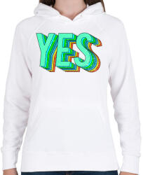 printfashion YES! - Női kapucnis pulóver - Fehér (888917)