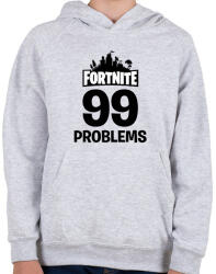 printfashion 99 Probléma - Fortnite - Gyerek kapucnis pulóver - Sport szürke (1807288)
