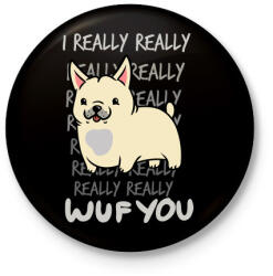printfashion Francia bulldog bézs - Kitűző, hűtőmágnes - Fekete (3097273)