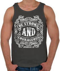 printfashion Légy erős és bátor - Férfi atléta - Sötétszürke (143266)