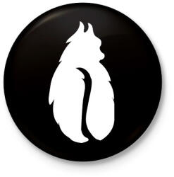 printfashion fehér kávébabcica - Kitűző, hűtőmágnes - Fekete (10811650)