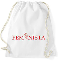 printfashion Feminista rózsával - Sportzsák, Tornazsák - Fehér (8533308)