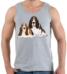 printfashion Basset hound - Férfi atléta - Sport szürke (2538432)