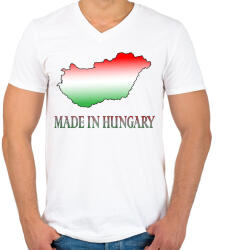 printfashion Made In Hungary - Férfi V-nyakú póló - Fehér (886791)