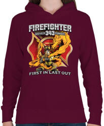 printfashion Firefighter Firedragon - Női kapucnis pulóver - Bordó (445341)