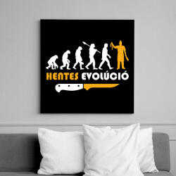 printfashion Hentes evolúció - Vászonkép - Fekete (9390349)