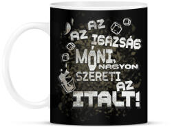 printfashion Az az igazság Móni, nagyon szereti az italt! - Bögre - Fekete (16472877)