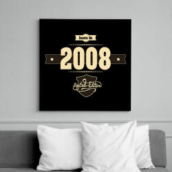printfashion born-in-2008-cream-choco - Vászonkép - Fekete (6644843)
