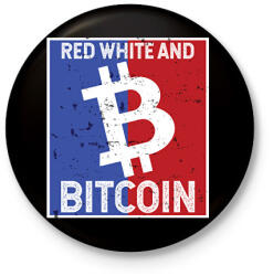 printfashion BITCOIN 4 EVER 67 - Kitűző, hűtőmágnes - Fekete (6204010)