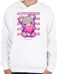 printfashion Girl Attitude - Gyerek kapucnis pulóver - Fehér (15699207)