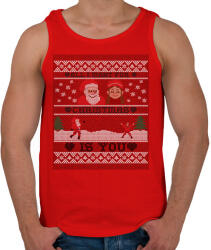 printfashion All I want for Christmas is you 2 - Férfi atléta - Piros (9539538)