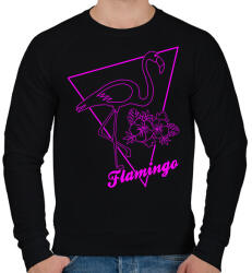 printfashion Flamingo - Férfi pulóver - Fekete (13643875)