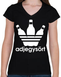 printfashion Adjegysört - Női V-nyakú póló - Fekete (2157305)