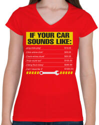 printfashion Car - Női V-nyakú póló - Piros (274776)