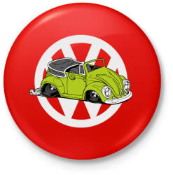 printfashion VW bogár zöld - Kitűző, hűtőmágnes - Piros (4869648)