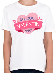 printfashion Boldog Valentin Napot - Gyerek póló - Fehér (2180047)