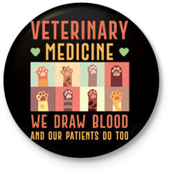 printfashion Veterinary medicine - Állatgyógyászat - Kitűző, hűtőmágnes - Fekete (7223160)